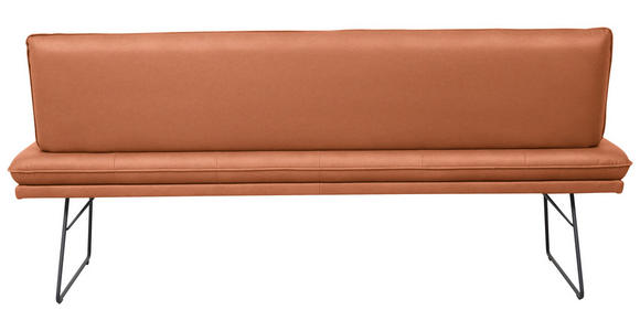 SITZBANK in Metall, Textil Schwarz, Karamell  - Karamell/Schwarz, Design, Textil/Metall (195/87/65cm) - Dieter Knoll