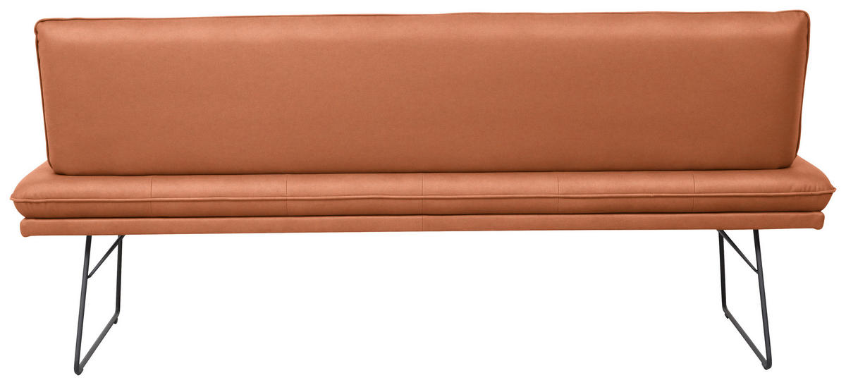 SITZBANK in Metall, Textil Schwarz, Karamell  - Karamell/Schwarz, Design, Textil/Metall (195/87/65cm) - Dieter Knoll