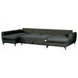 WOHNLANDSCHAFT Grau Chenille  - Schwarz/Grau, KONVENTIONELL, Textil/Metall (188/340/160cm) - Xora