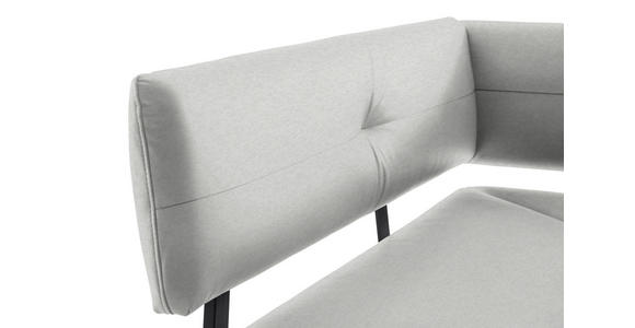 ECKBANK 140/180 cm in Creme, Schwarz - Creme/Schwarz, MODERN, Textil/Metall (140/180cm) - Cantus