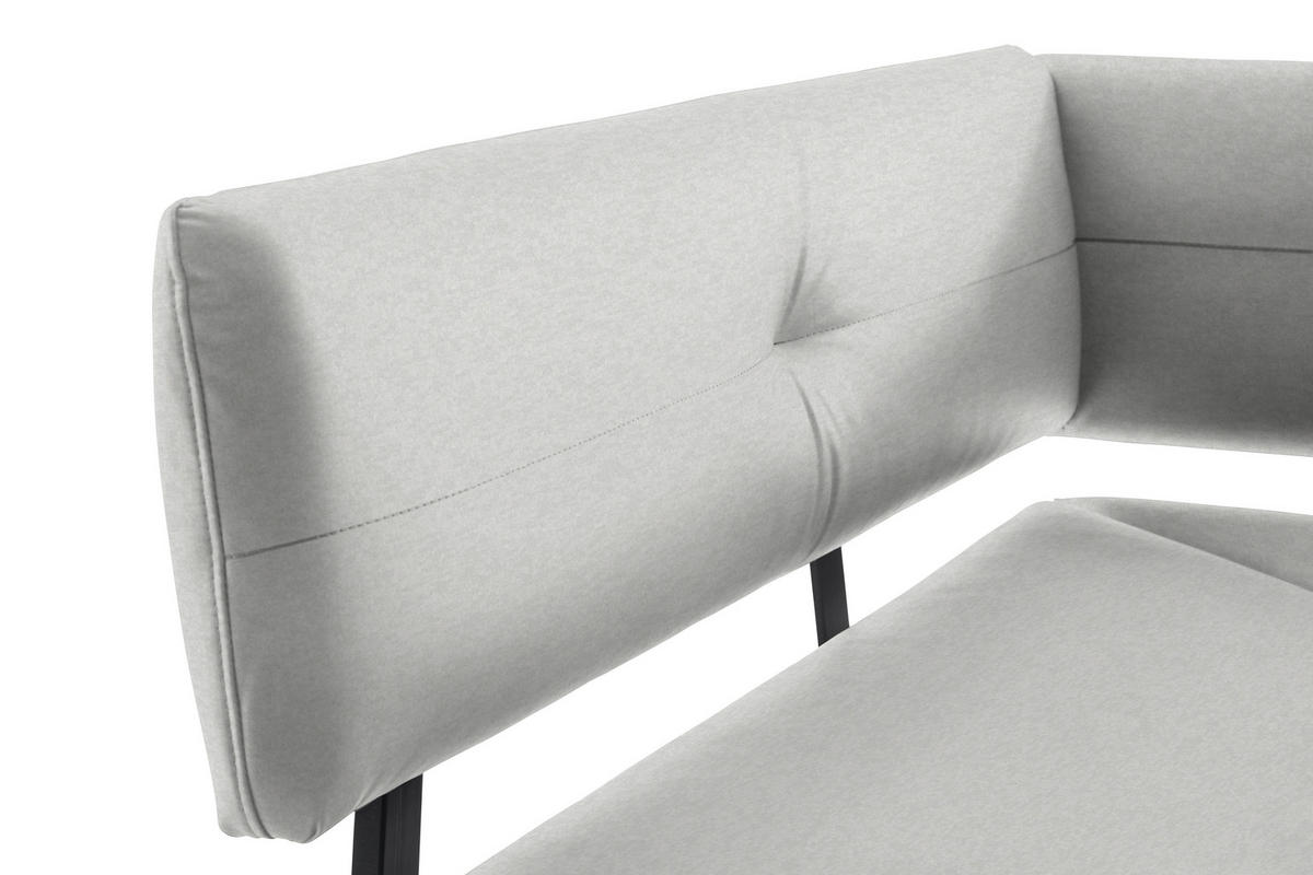 ECKBANK 140/180 cm  in Creme, Schwarz  - Creme/Schwarz, MODERN, Textil/Metall (140/180cm) - Cantus