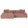 ECKSOFA  in Flachgewebe Altrosa  174/274 cm  - Schwarz/Altrosa, KONVENTIONELL, Kunststoff/Textil (174/274cm) - Carryhome