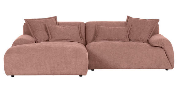 ECKSOFA  in Flachgewebe Altrosa  174/274 cm  - Schwarz/Altrosa, KONVENTIONELL, Kunststoff/Textil (174/274cm) - Carryhome