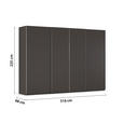 SCHWEBETÜRENSCHRANK 316/235/68 cm 4-türig Graphitfarben  - Chromfarben/Graphitfarben, Design, Holzwerkstoff/Metall (316/235/68cm) - Novel