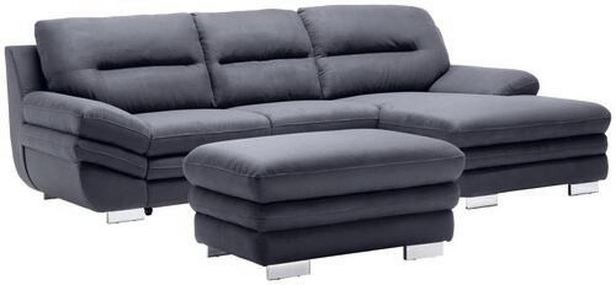 SEDEŽNA GARNITURA, mikrovlakna antracit  - barve kroma/antracit, Design, tekstil (270/166cm) - Stylife