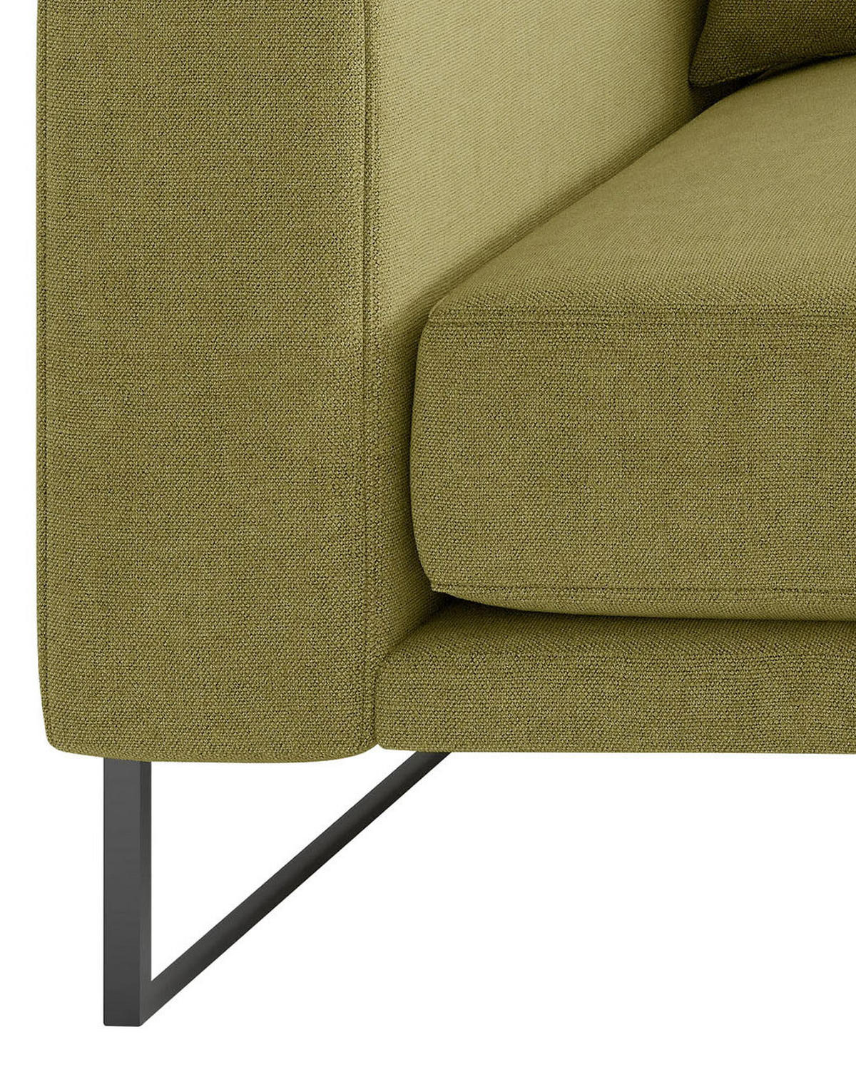 BIGSOFA in Webstoff Olivgrün  - Schwarz/Olivgrün, Design, Textil/Metall (283/150cm) - Livetastic