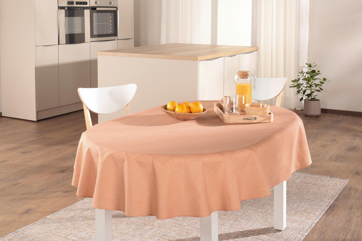 TISCHDECKE OSLO Textil Aprikose 140/190 cm  - Aprikose, Basics, Textil (140/190cm) - Peyer Syntex