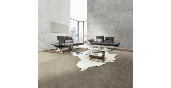 2,5-SITZER in Echtleder Schwarz - Schwarz/Nickelfarben, Design, Leder (236/73/93cm) - Dieter Knoll