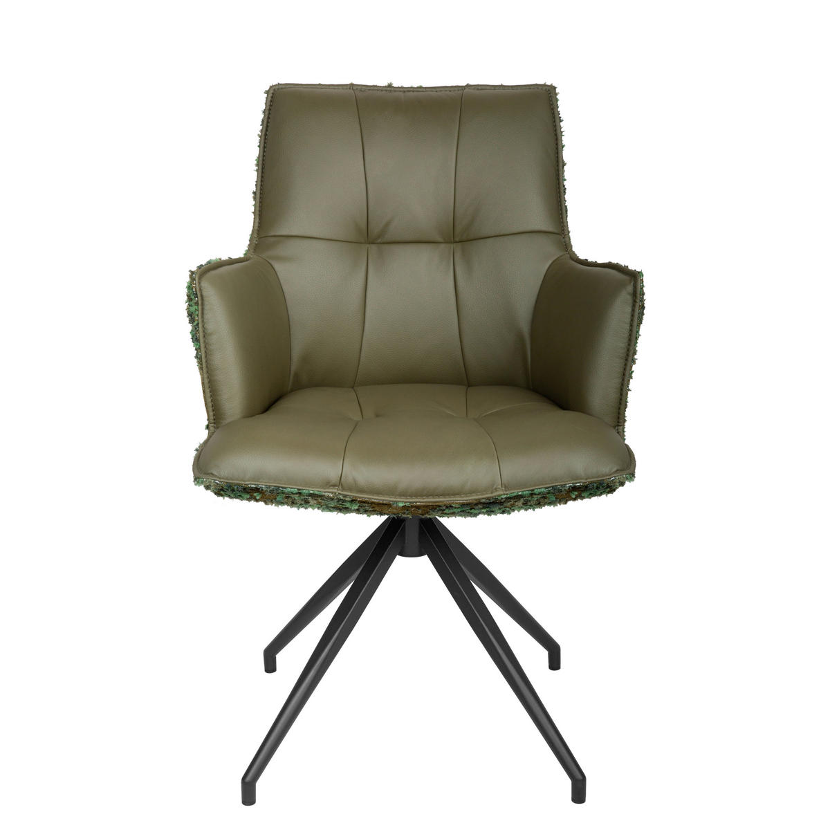 ARMLEHNSTUHL  in Eisen Jacquard, Mikrofaser  - Schwarz/Grün, Design, Textil/Metall (59/89,5/63cm) - Novel