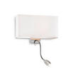WANDLEUCHTE 32/11/22,5 cm   - Chromfarben/Weiß, Basics, Textil/Metall (32/11/22,5cm) - Ideal Lux