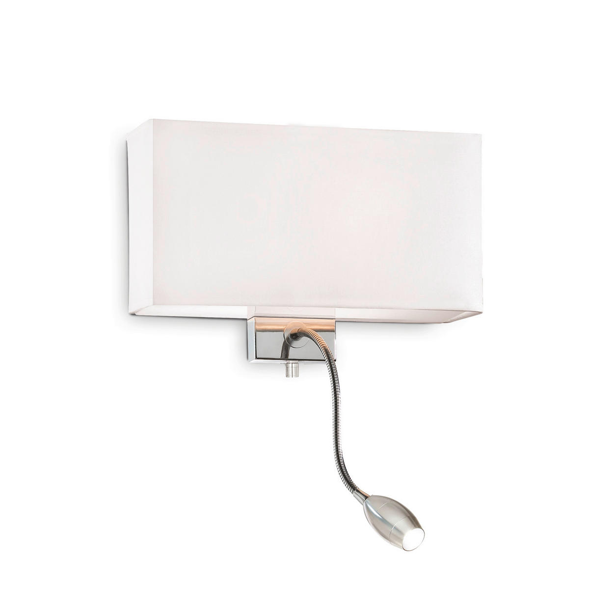 WANDLEUCHTE 32/11/22,5 cm   - Chromfarben/Weiß, Basics, Textil/Metall (32/11/22,5cm) - Ideal Lux
