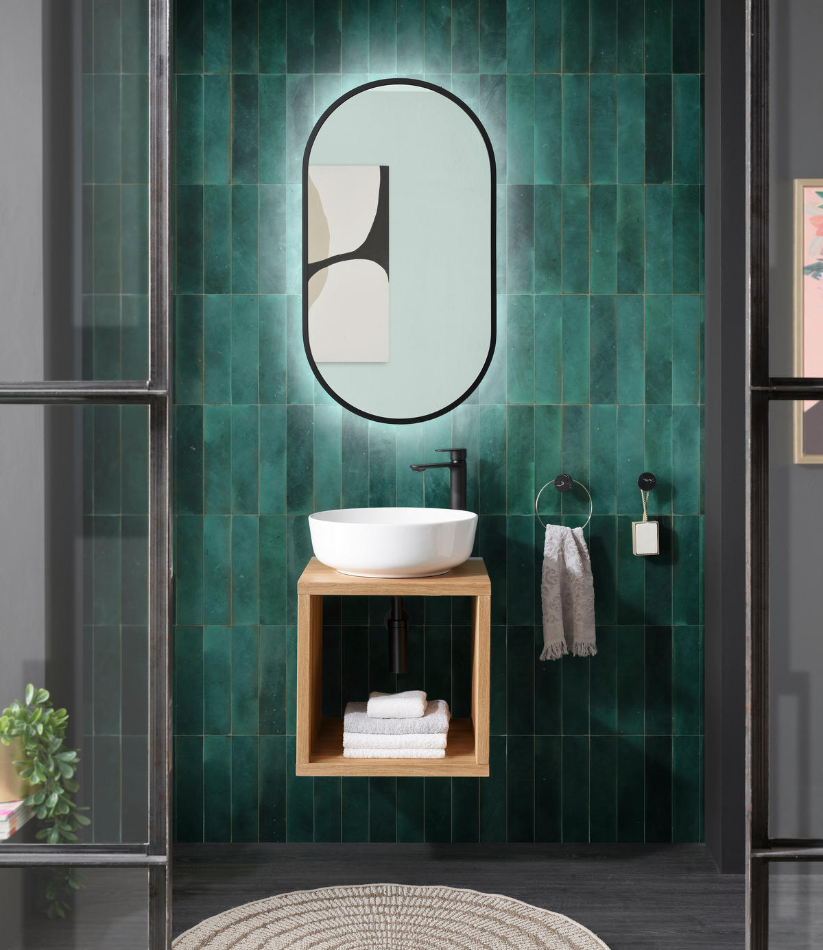 WASCHBECKENUNTERSCHRANK 45/45/47 cm  - Eichefarben, Natur, Holz (45/45/47cm) - Linea Natura