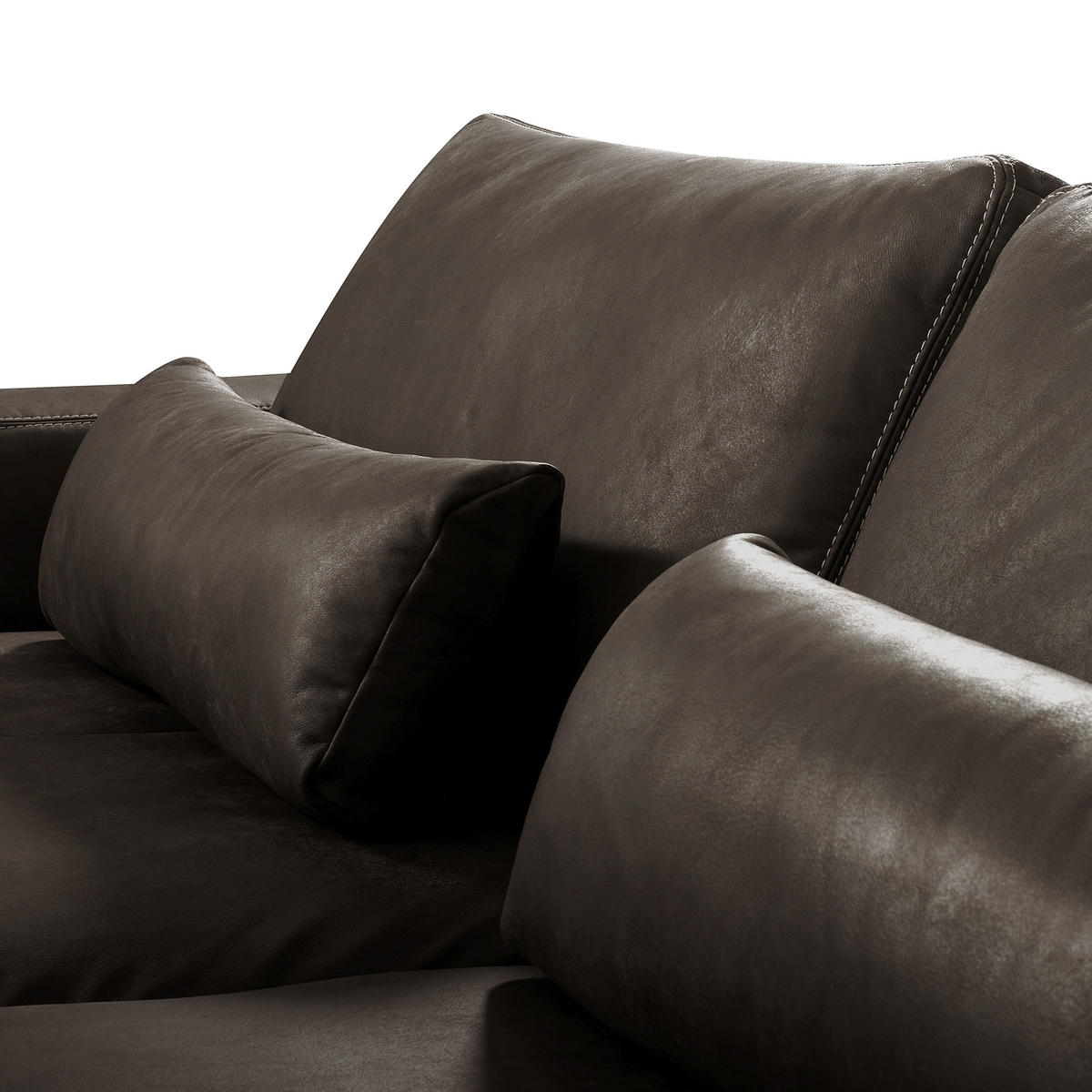 3-SITZER-SOFA  in Echtleder Fango   - Fango/Beige, Design, Leder/Kunststoff (300/85/123cm) - Livetastic