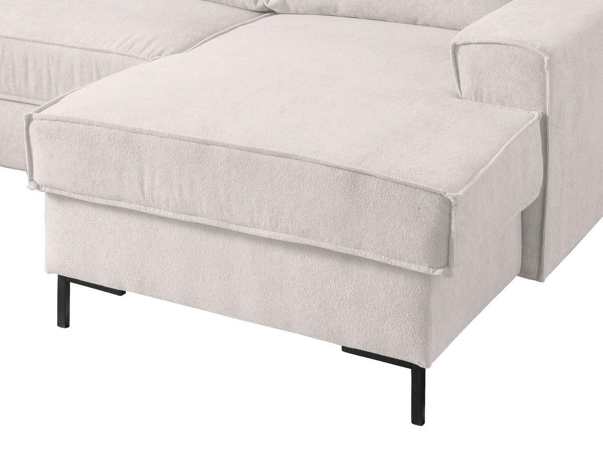 SJEDEĆA GARNITURA tekstil  bež   - bež/crna, Moderno, tekstil/metal (198/309/150cm) - MID.YOU