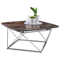COUCHTISCH Keramik in Metall, Glas, Keramik 87/87/40 cm  - Schwarz/Nickelfarben, Design, Glas/Keramik (87/87/40cm) - Naos