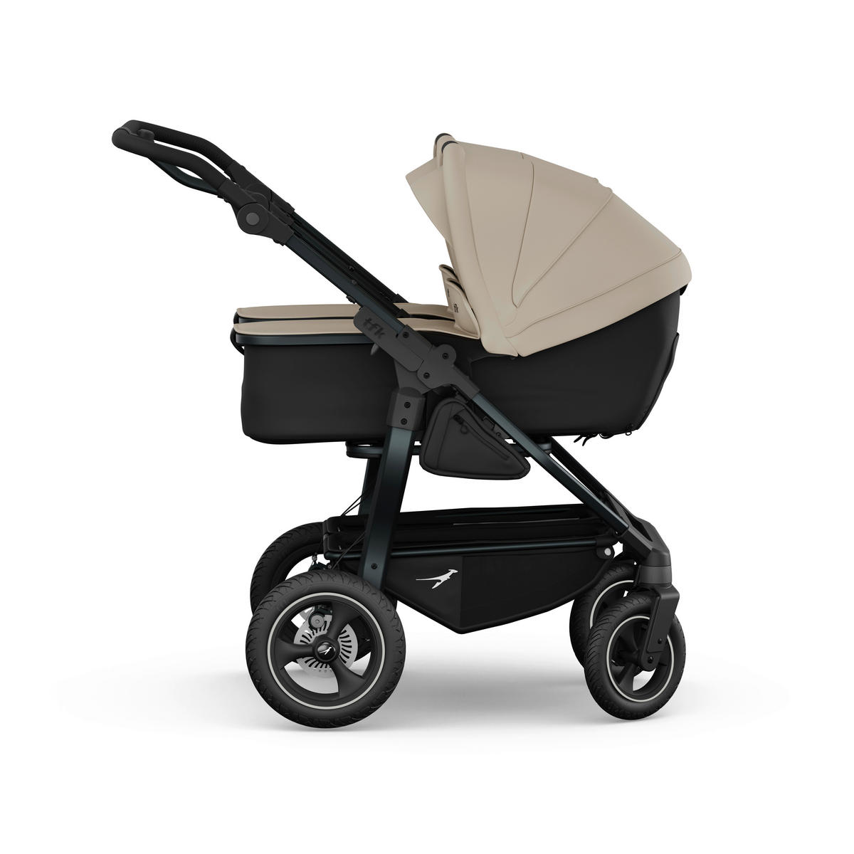 GESCHWISTERWAGEN Duo 2-in-1 Kombi  - Sandfarben/Anthrazit, Basics, Textil/Metall (79/111/110cm) - TFK