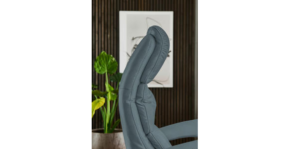 RELAXSESSEL in Leder Blaugrau  - Edelstahlfarben/Blaugrau, Design, Leder/Metall (76/119/86cm) - Dieter Knoll