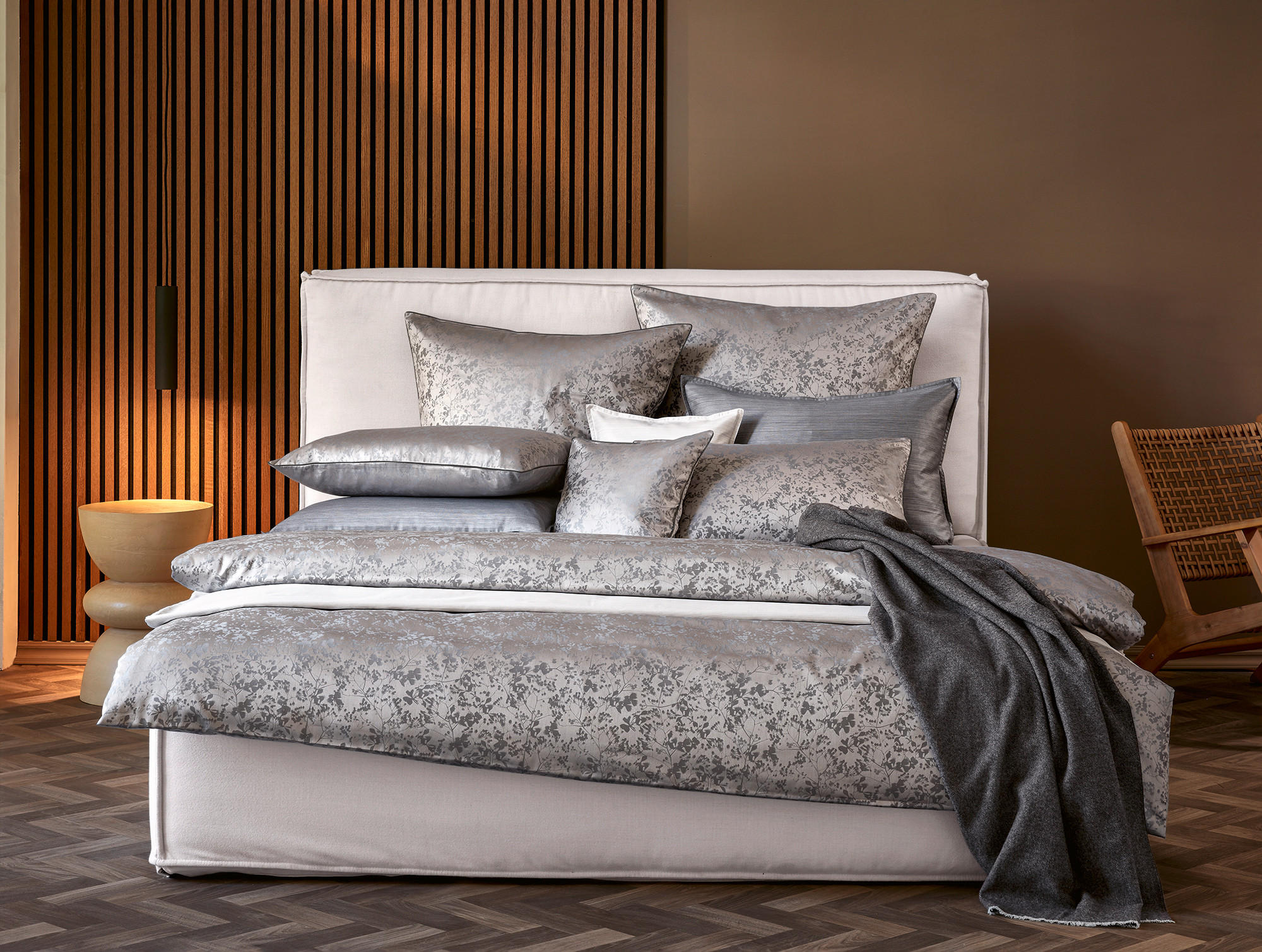BETTWÄSCHESET Damast 160/210 cm  100 cm/65 cm  - Anthrazit, Basics, Textil (160/210cm) - Curt Bauer