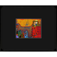 KUNSTDRUCK Landschaft & Natur, Abstraktes, Städte Multicolor, Schwarz  - Multicolor/Schwarz, Basics, Holz/Papier (31,3/25/4cm)