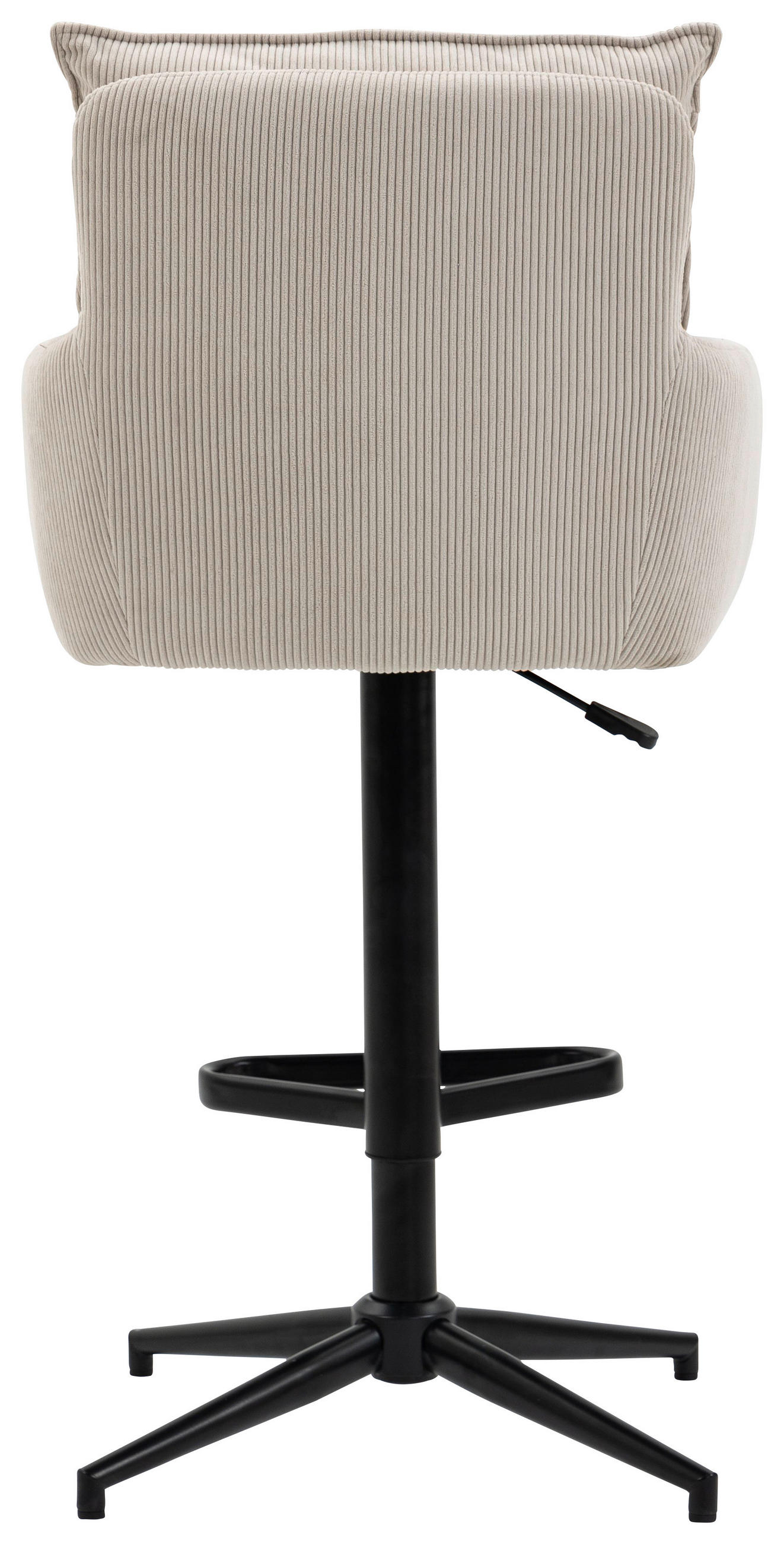 BARHOCKER Cord Beige Eisen Stoffauswahl, Sitzfläche 360° drehbar, inklusive Armlehnen  - Beige/Schwarz, Design, Textil/Metall (54/98-120/58cm) - Novel