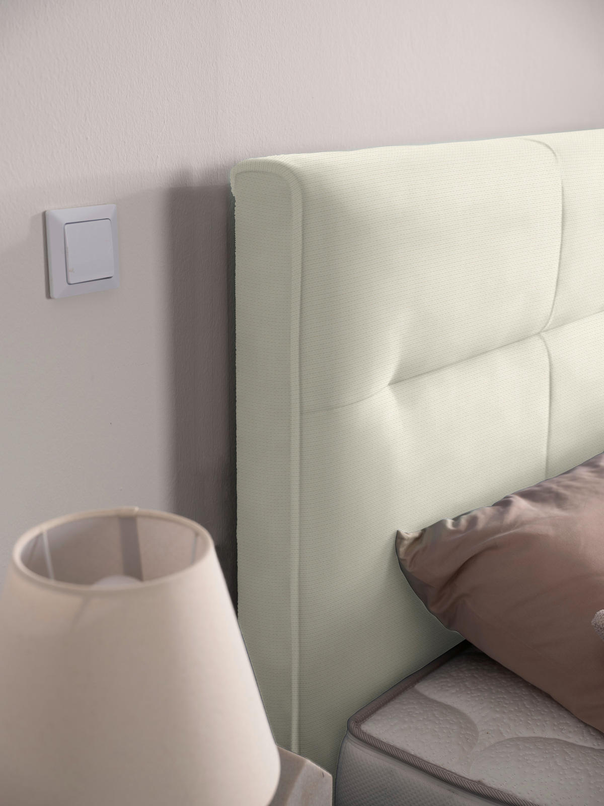 BOXSPRINGBETT 240/220 cm  in Weiss  - Weiss/Schwarz, Konventionell, Textil/Metall (240/220cm) - Esposa