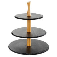 ETAGERE 3-stöckig - Karamell, Basics, Holz/Stein (30/30/34cm)