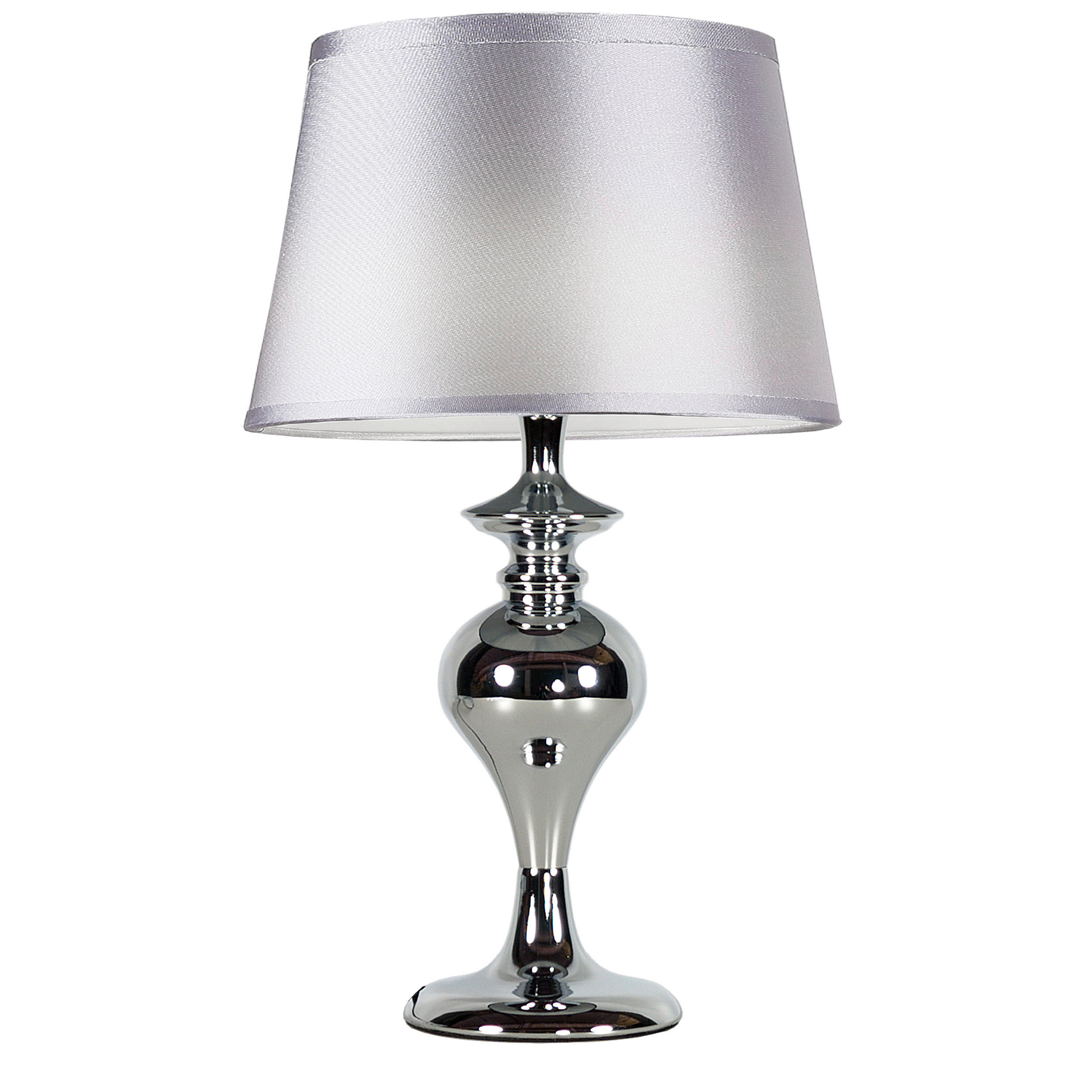 TISCHLEUCHTE 24/24/40 cm   - Chromfarben, KONVENTIONELL, Textil/Metall (24/24/40cm)