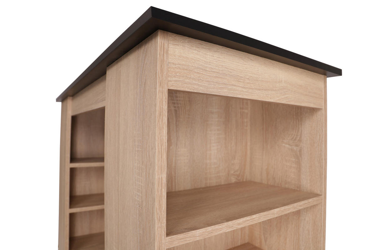 BARTISCH rechteckig Schwarz, Eichefarben  - Eichefarben/Schwarz, Design, Holzwerkstoff (103/50/115cm) - Respekta