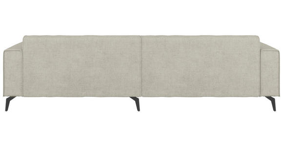 ECKSOFA  in Chenille Naturfarben Rückenkissen  300/190 cm  - Hellbraun/Schwarz, MODERN, Textil/Metall (300/190cm) - Carryhome