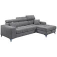 ECKSOFA Anthrazit Chenille  - Anthrazit/Schwarz, KONVENTIONELL, Kunststoff/Textil (268/172cm) - Carryhome