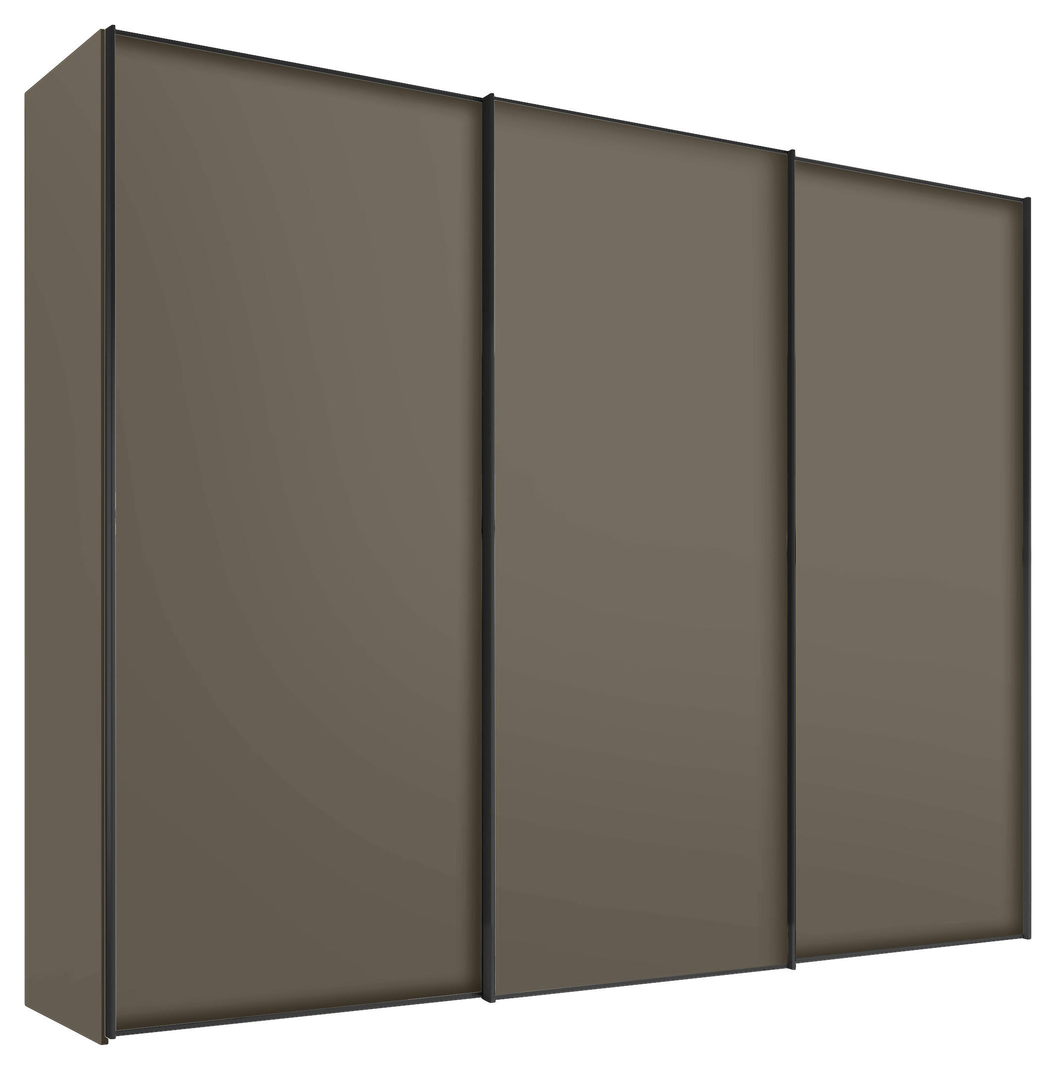 SCHWEBETÜRENSCHRANK in Mokka  - Graphitfarben/Mokka, Design, Holzwerkstoff/Metall (249/222/68cm) - Moderano