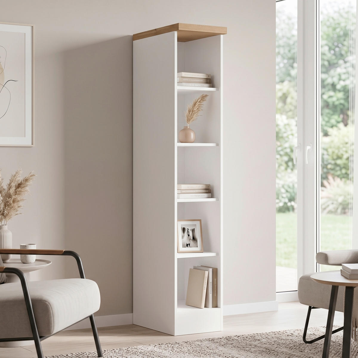 HYLLA i 30/166/60 cm vit, ek Wotan  - vit/ek Wotan, Lifestyle, trämaterial (30/166/60cm) - Held