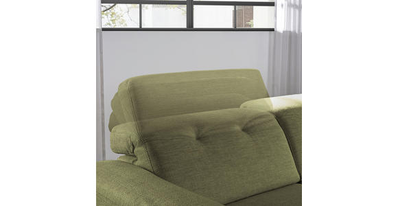 ECKSOFA Olivgrün Struktur - Eichefarben/Schwarz, Design, Holz/Textil (305/163cm) - Novel