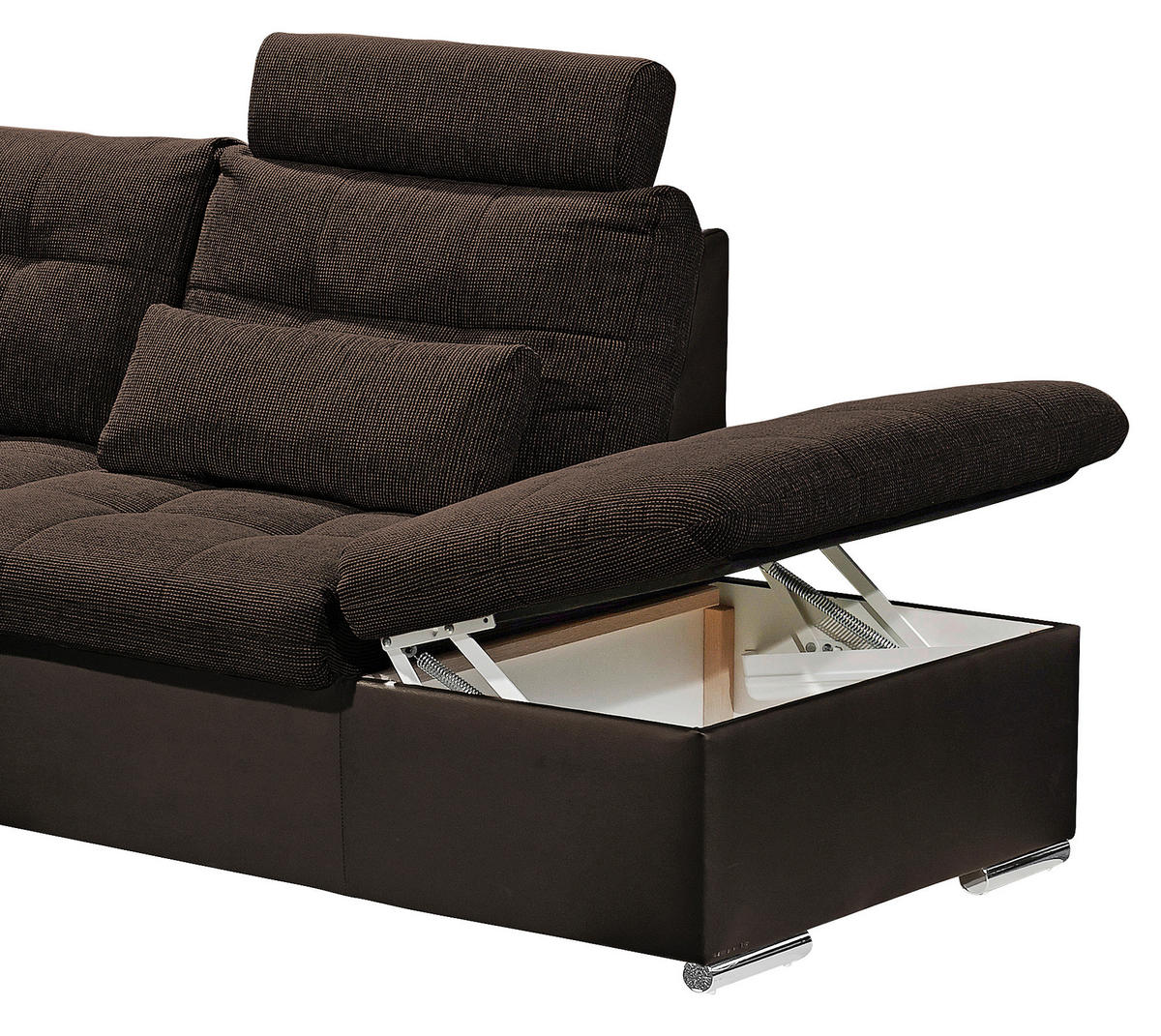 SOFFA i vävt tyg mörkbrun  - silver/mörkbrun, Modern, trämaterial/textil (170/324/218cm) - MID.YOU