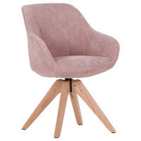 ŽIDLE S PODRUČKAMI, manšestr, růžová - růžová/barvy dubu, Lifestyle, dřevo/textil (60/83/65cm) - Ambia Home