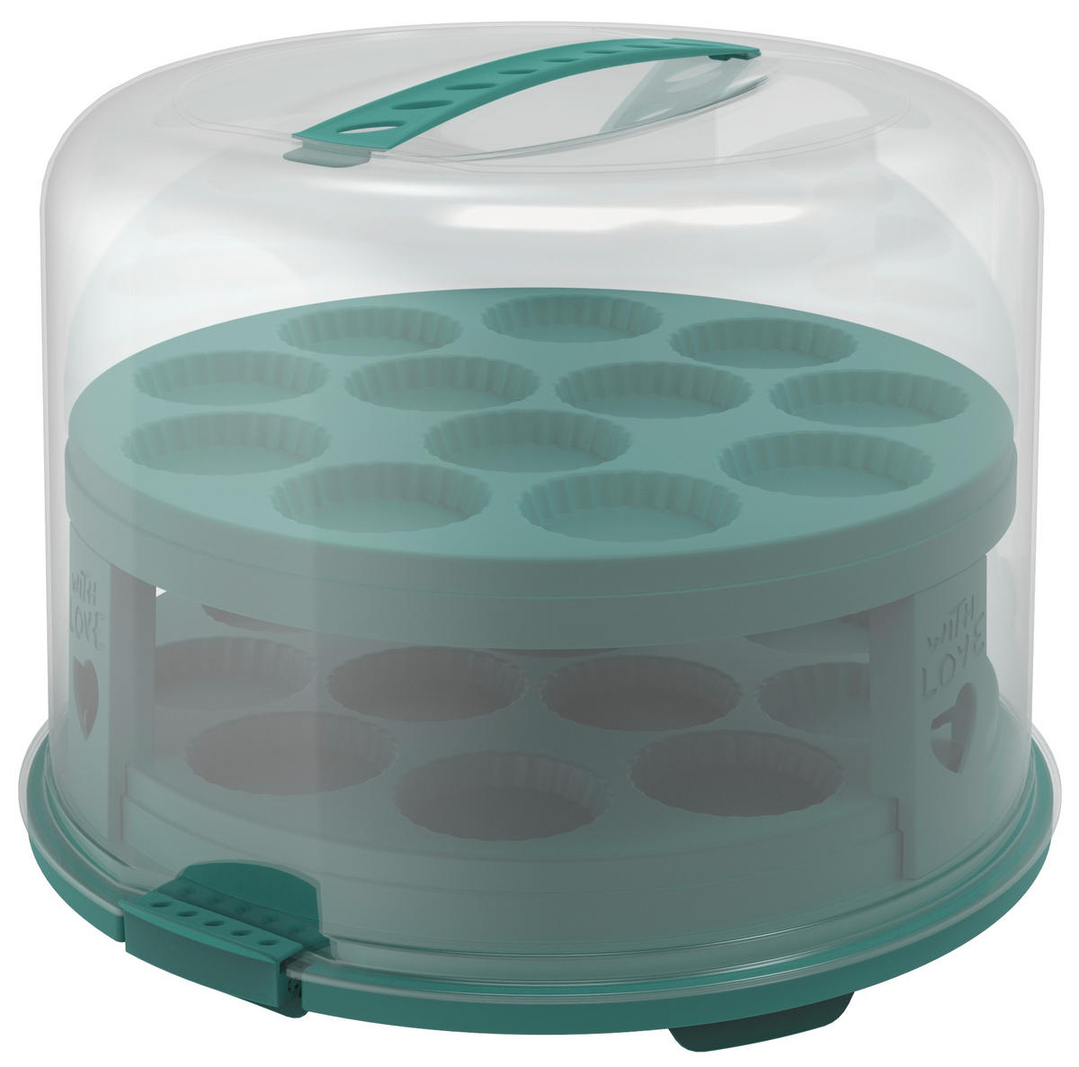 KUCHENTRANSPORTBOX - Transparent/Grün, Basics, Kunststoff (35,5/34,5/26cm) - Rotho
