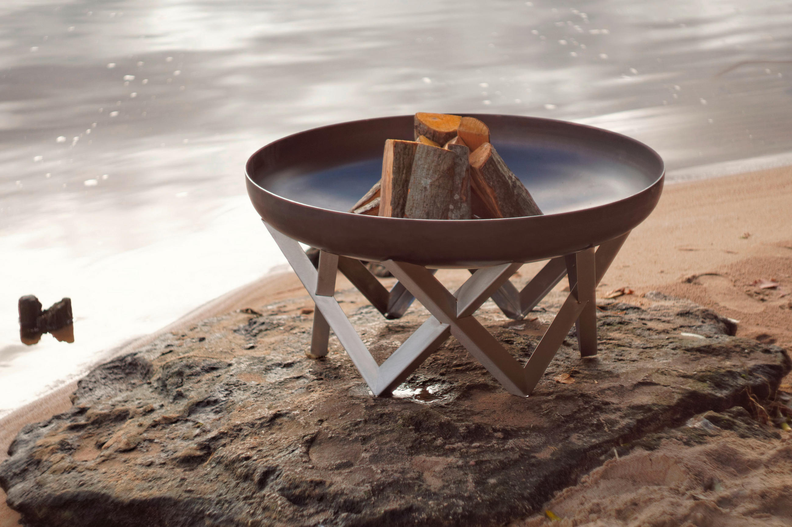 Thumbnail - Ambia Garden Feuerschale Svenskav Venta XXL 2083, Edelstahl, Rost, Metall, 63x35x63 cm, Grüner Punkt, Made in Europe, Ha...