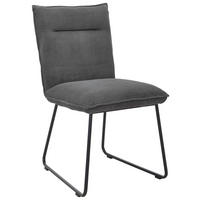 STUHL Eisen Feincord  - Anthrazit/Schwarz, Design, Textil/Metall (47/87/62cm) - Johann Jakob