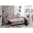 ECKSOFA Rosa Mikrovelours  - Chromfarben/Schwarz, KONVENTIONELL, Kunststoff/Textil (270/170cm) - Carryhome