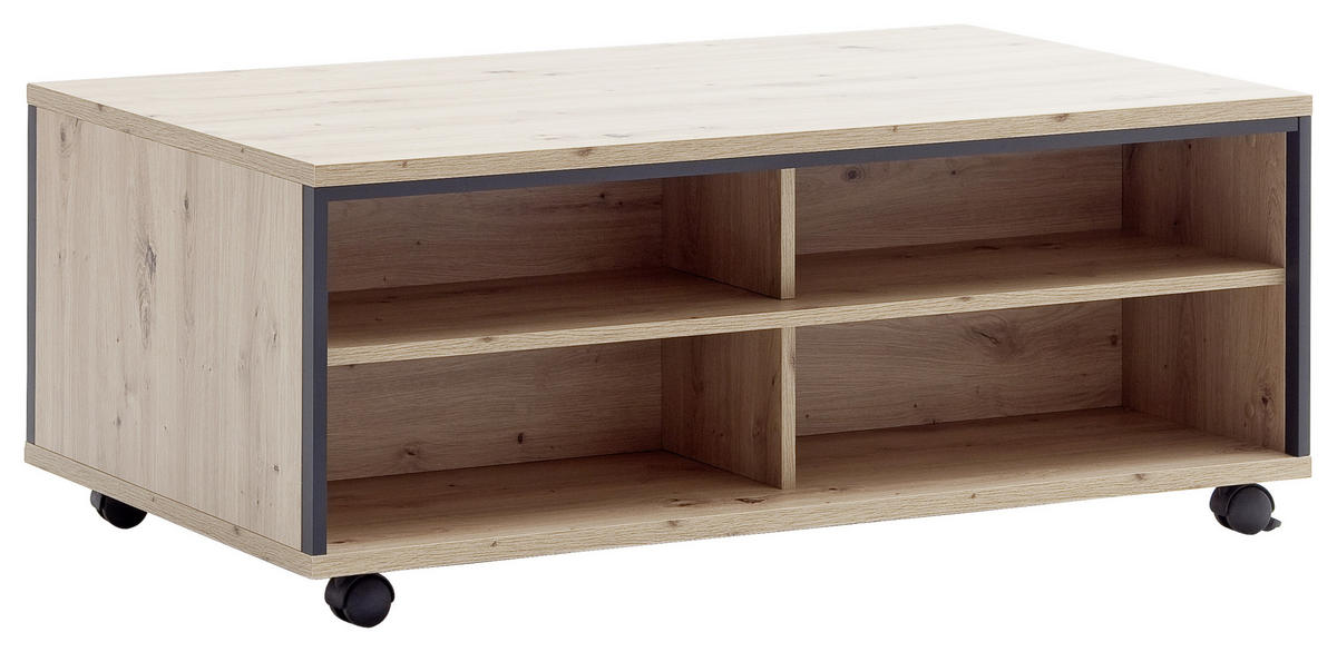 COUCHTISCH in Metall, Holzwerkstoff 115/46/70 cm  - Eichefarben/Anthrazit, Design, Holzwerkstoff/Kunststoff (115/46/70cm) - MID.YOU