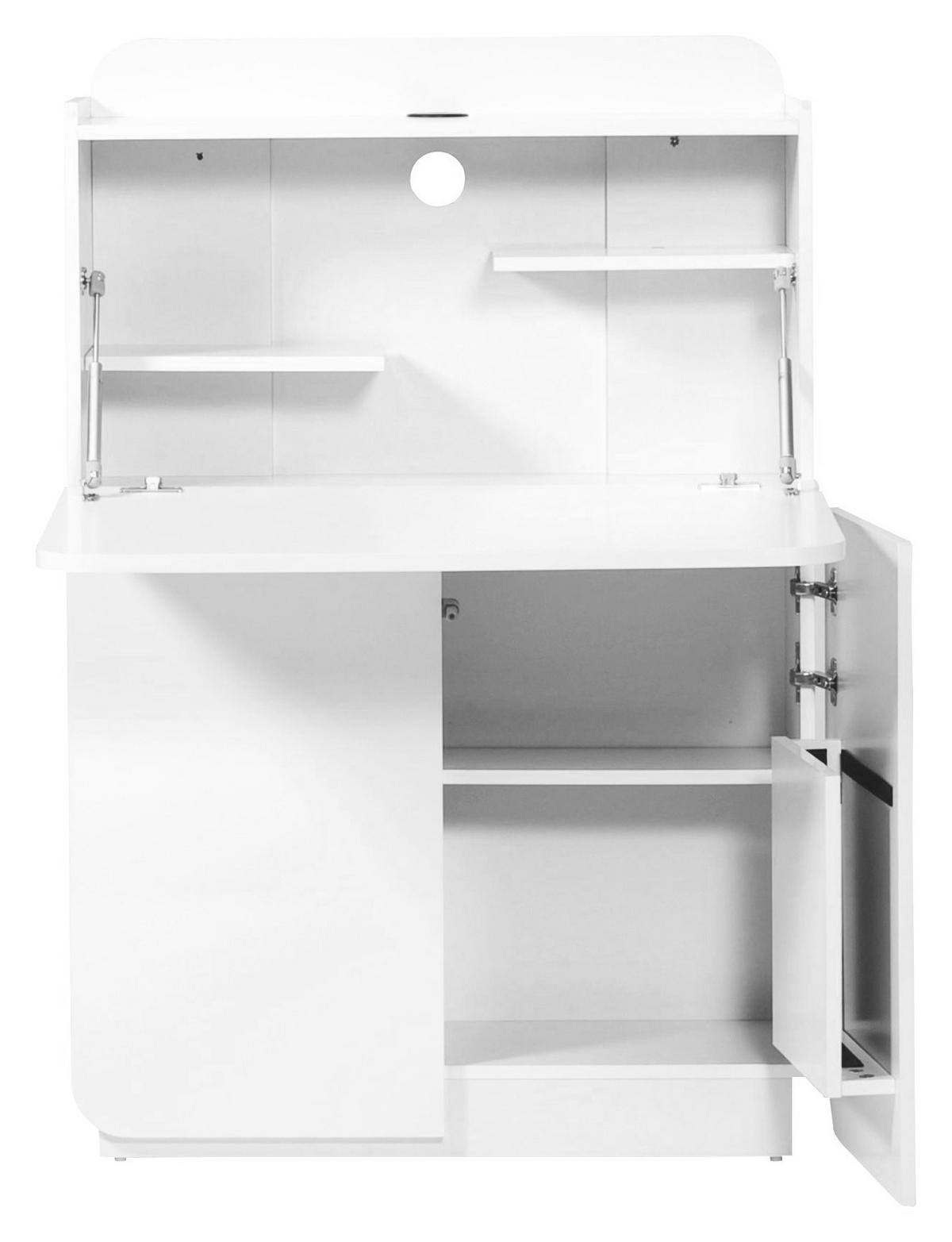 SEKRETÄR in Holzwerkstoff  - Weiss, Design, Holzwerkstoff (80/28/120cm)