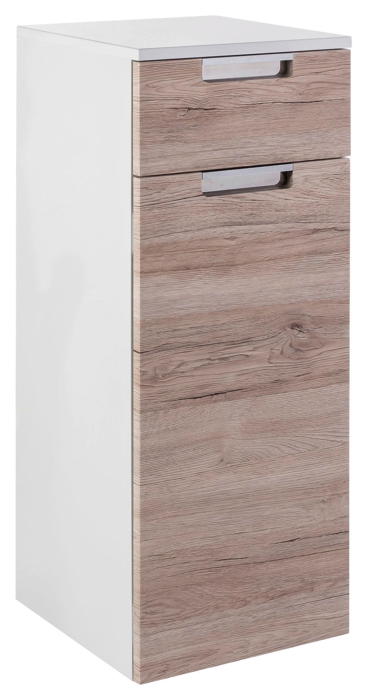 UNTERSCHRANK 33,0/88,5/35,0 cm   - Chromfarben/Eichefarben, MODERN, Holzwerkstoff/Metall (33,0/88,5/35,0cm) - MID.YOU