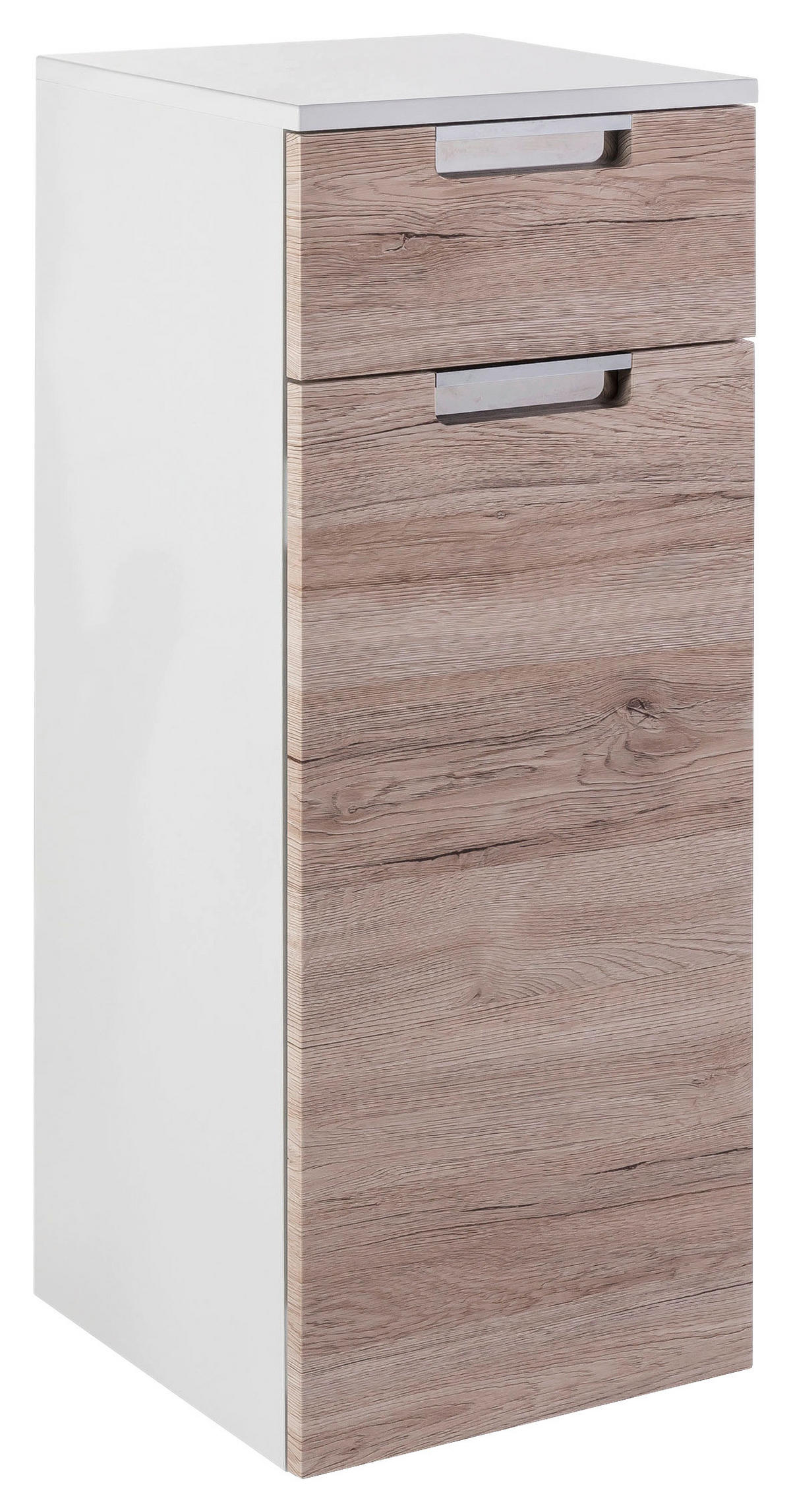 UNTERSCHRANK 33,0/88,5/35,0 cm   - Chromfarben/Eichefarben, MODERN, Holzwerkstoff/Metall (33,0/88,5/35,0cm) - MID.YOU