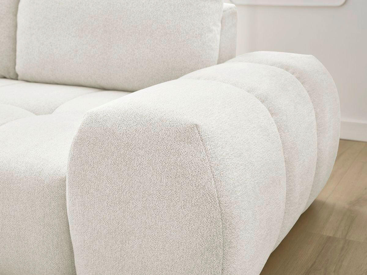 ECKSCHLAFSOFA EVEREST  mit Rücken echt, Armteil links, Armteil rechts Flachgewebe Weiß  - Schwarz/Weiß, MODERN, Kunststoff/Textil (318/180cm) - Livetastic