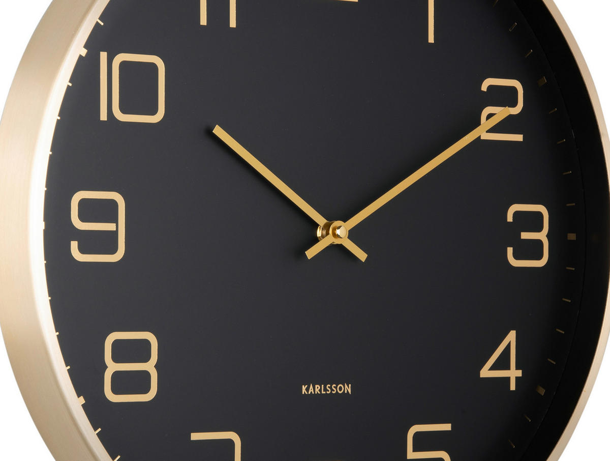 WANDUHR 40/40/4,2 cm   - Goldfarben/Schwarz, Basics, Metall (40/40/4,2cm) - Karlsson