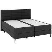 BOXSPRINGBETT 180/200 cm,  in Anthrazit, gepolstertes Kopfteil, Matratzen, H2 + H4 = mittel + sehr fest  - Anthrazit/Schwarz, KONVENTIONELL, Holzwerkstoff/Kunststoff (180/200cm) - Musterring