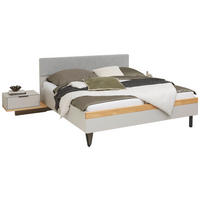 BETTANLAGE - Wildeiche/Hellgrau, Design, Holz/Textil (180/200cm) - Dieter Knoll