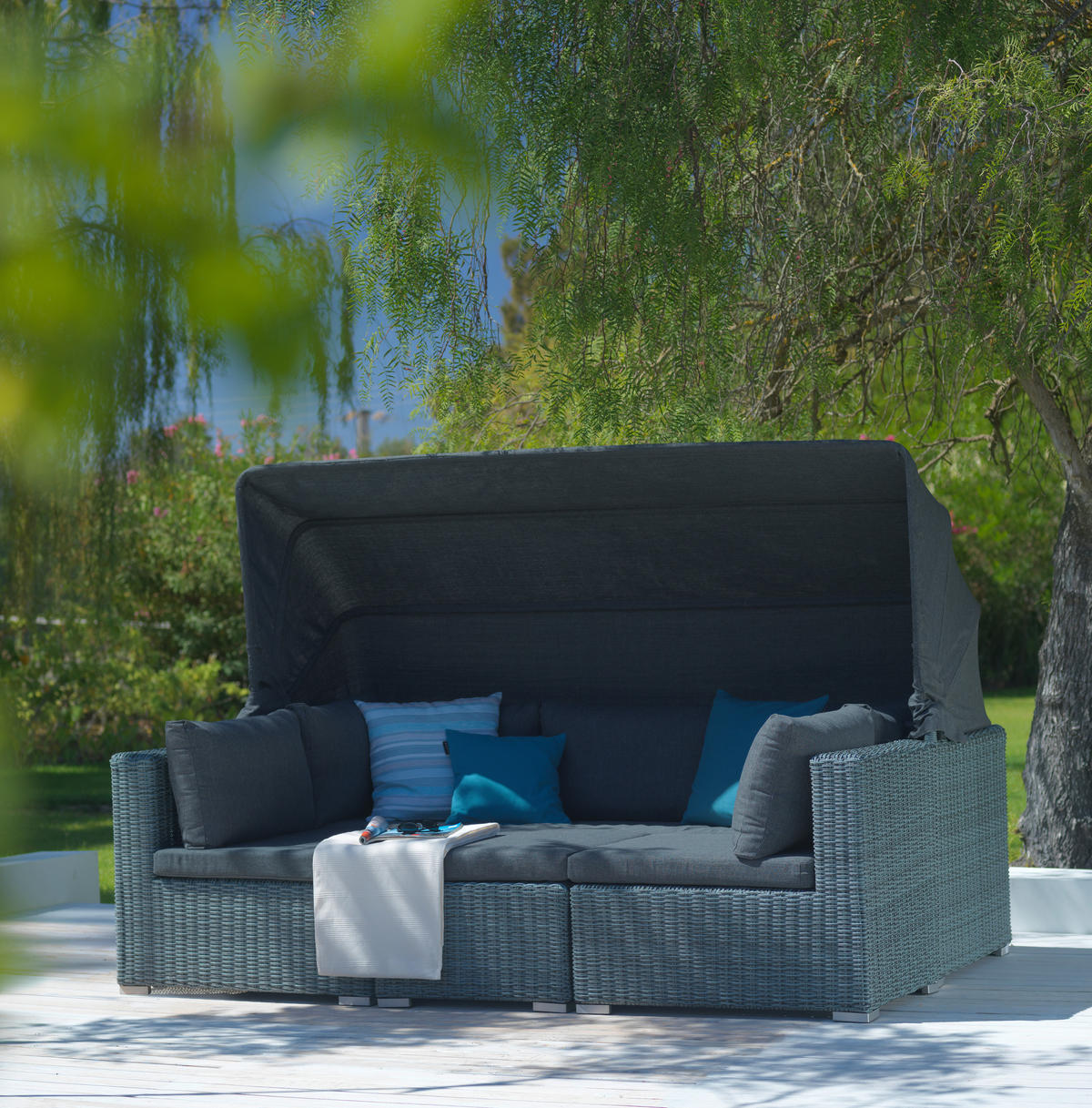 Mobilier Terasă Și Lounge   228/70/84 cm  - gri, Romantik / Landhaus, plastic/metal (228/70/84cm) - Ambia Garden