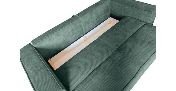 BIGSOFA in Flachgewebe Grün  - Chromfarben/Grün, KONVENTIONELL, Textil/Metall (256/68/122cm) - Carryhome
