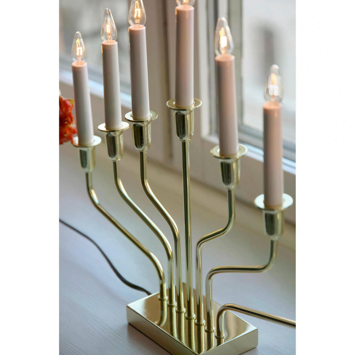 WEIHNACHTSPYRAMIDE BROSA  - Messingfarben/Weiß, Trend, Kunststoff/Metall (40/39/8cm) - Markslöjd
